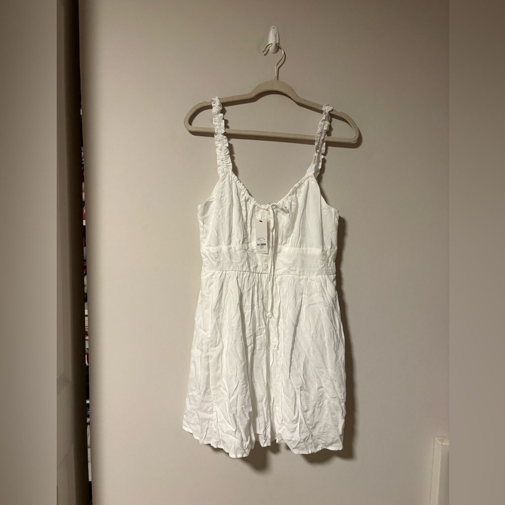 NWT Blue Rain by Francesca’s White Babydoll Style Dress Large